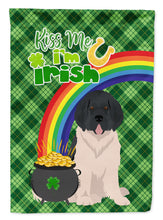 Load image into Gallery viewer, Landseer Newfoundland St. Patrick's Garden Flag – "Kiss Me I’m Irish" with Pot of Gold &amp; Rainbow