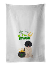 Load image into Gallery viewer, Landseer Newfoundland St. Patrick's Day White Kitchen Towel Set of 2 Dish Towels