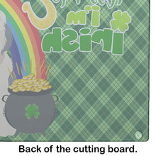 Load image into Gallery viewer, Old English Sheepdog St. Patrick's Day Glass Cutting Boards – Durable, Decorative Kitchen Art Large