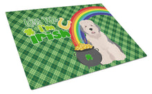 Load image into Gallery viewer, Old English Sheepdog St. Patrick's Day Glass Cutting Boards – Durable, Decorative Kitchen Art Large