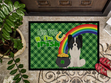 Load image into Gallery viewer, Black and White Papillon St. Patrick's Day Doormat - 24x36 Decorative Floor Mat – Indoor/Outdoor Rug with Artistic Flair