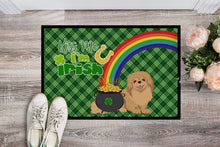 Load image into Gallery viewer, Gold Pekingese St. Patrick's Day Doormat - 24x36 Decorative Floor Mat – Indoor/Outdoor Rug with Artistic Flair