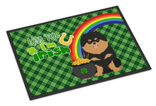 Load image into Gallery viewer, Black and Tan Pomeranian St. Patrick's Day Doormat - 24x36 Decorative Floor Mat – Indoor/Outdoor Rug with Artistic Flair