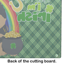 Load image into Gallery viewer, Black and Tan Pomeranian St. Patrick's Day Glass Cutting Boards – Durable, Decorative Kitchen Art Large