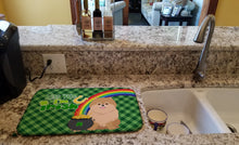 Load image into Gallery viewer, Orange Pomeranian St. Patrick's Day Dish Drying Mat – Absorbent, Artistic Kitchen Essentials