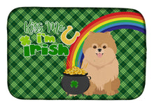 Load image into Gallery viewer, Orange Pomeranian St. Patrick's Day Dish Drying Mat – Absorbent, Artistic Kitchen Essentials