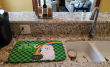 Load image into Gallery viewer, White Pomeranian St. Patrick's Day Dish Drying Mat – Absorbent, Artistic Kitchen Essentials