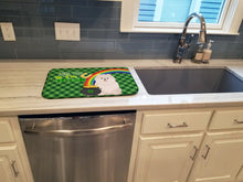 Load image into Gallery viewer, White Pomeranian St. Patrick's Day Dish Drying Mat – Absorbent, Artistic Kitchen Essentials