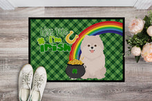 Load image into Gallery viewer, White Pomeranian St. Patrick's Day Doormat - 24x36 Decorative Floor Mat – Indoor/Outdoor Rug with Artistic Flair