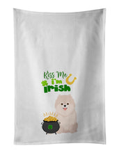 Load image into Gallery viewer, White Pomeranian St. Patrick's Day White Kitchen Towel Set of 2 Dish Towels