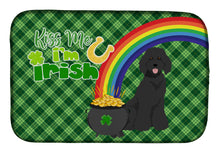 Load image into Gallery viewer, Standard Black Poodle St. Patrick's Day Dish Drying Mat – Absorbent, Artistic Kitchen Essentials
