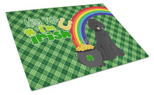 Load image into Gallery viewer, Standard Black Poodle St. Patrick's Day Glass Cutting Boards – Durable, Decorative Kitchen Art Large