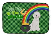 Load image into Gallery viewer, Standard White Poodle St. Patrick's Day Dish Drying Mat – Absorbent, Artistic Kitchen Essentials