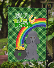 Load image into Gallery viewer, Toy Grey Poodle St. Patrick's Garden Flag – "Kiss Me I’m Irish" with Pot of Gold &amp; Rainbow