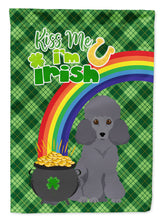 Load image into Gallery viewer, Toy Grey Poodle St. Patrick's Garden Flag – "Kiss Me I’m Irish" with Pot of Gold &amp; Rainbow