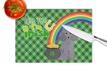 Load image into Gallery viewer, Toy Grey Poodle St. Patrick's Day Glass Cutting Boards – Durable, Decorative Kitchen Art Large