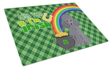 Load image into Gallery viewer, Toy Grey Poodle St. Patrick's Day Glass Cutting Boards – Durable, Decorative Kitchen Art Large
