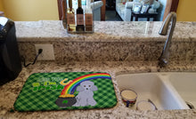 Load image into Gallery viewer, Toy Silver Poodle St. Patrick's Day Dish Drying Mat – Absorbent, Artistic Kitchen Essentials