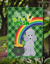 Load image into Gallery viewer, Toy Silver Poodle St. Patrick's Garden Flag – "Kiss Me I’m Irish" with Pot of Gold &amp; Rainbow
