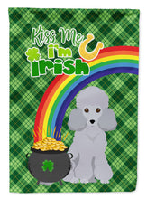 Load image into Gallery viewer, Toy Silver Poodle St. Patrick's Garden Flag – "Kiss Me I’m Irish" with Pot of Gold &amp; Rainbow