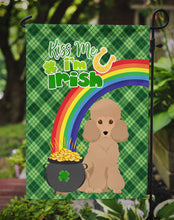 Load image into Gallery viewer, Toy Apricot Poodle St. Patrick's Garden Flag – "Kiss Me I’m Irish" with Pot of Gold &amp; Rainbow