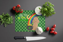 Load image into Gallery viewer, Toy Apricot Poodle St. Patrick's Day Glass Cutting Boards – Durable, Decorative Kitchen Art Large