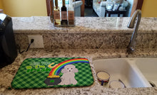 Load image into Gallery viewer, Toy Cream Poodle St. Patrick's Day Dish Drying Mat – Absorbent, Artistic Kitchen Essentials