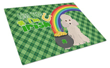 Load image into Gallery viewer, Toy Cream Poodle St. Patrick's Day Glass Cutting Boards – Durable, Decorative Kitchen Art Large