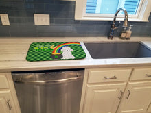 Load image into Gallery viewer, Toy White Poodle St. Patrick's Day Dish Drying Mat – Absorbent, Artistic Kitchen Essentials