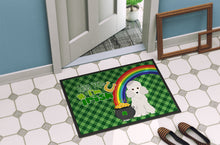 Load image into Gallery viewer, Toy White Poodle St. Patrick's Day Doormat - 24x36 Decorative Floor Mat – Indoor/Outdoor Rug with Artistic Flair