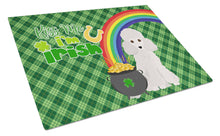 Load image into Gallery viewer, Toy White Poodle St. Patrick's Day Glass Cutting Boards – Durable, Decorative Kitchen Art Large