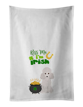 Load image into Gallery viewer, Toy White Poodle St. Patrick's Day White Kitchen Towel Set of 2 Dish Towels