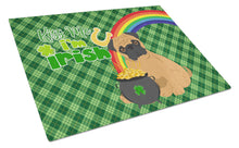 Load image into Gallery viewer, Apricot Pug St. Patrick's Day Glass Cutting Boards – Durable, Decorative Kitchen Art Large