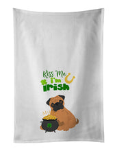 Load image into Gallery viewer, Apricot Pug St. Patrick's Day White Kitchen Towel Set of 2 Dish Towels