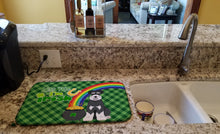 Load image into Gallery viewer, Black and Silver Natural Ears Schnauzer St. Patrick's Day Dish Drying Mat – Absorbent, Artistic Kitchen Essentials