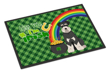Load image into Gallery viewer, Black and Silver Natural Ears Schnauzer St. Patrick's Day Doormat - 24x36 Decorative Floor Mat – Indoor/Outdoor Rug with Artistic Flair