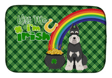 Load image into Gallery viewer, Black and Silver Schnauzer St. Patrick's Day Dish Drying Mat – Absorbent, Artistic Kitchen Essentials