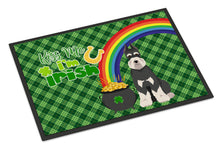 Load image into Gallery viewer, Black and Silver Schnauzer St. Patrick's Day Doormat - 24x36 Decorative Floor Mat – Indoor/Outdoor Rug with Artistic Flair