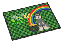 Load image into Gallery viewer, Salt Pepper Natural Ears Schnauzer St. Patrick's Day Doormat - 24x36 Decorative Floor Mat – Indoor/Outdoor Rug with Artistic Flair