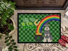 Load image into Gallery viewer, Salt Pepper Schnauzer St. Patrick's Day Doormat - 24x36 Decorative Floor Mat – Indoor/Outdoor Rug with Artistic Flair