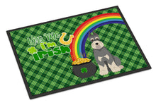 Load image into Gallery viewer, Salt Pepper Schnauzer St. Patrick's Day Doormat - 24x36 Decorative Floor Mat – Indoor/Outdoor Rug with Artistic Flair