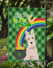 Load image into Gallery viewer, Wheaten Scottish Terrier St. Patrick's Garden Flag – "Kiss Me I’m Irish" with Pot of Gold &amp; Rainbow