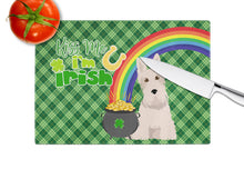 Load image into Gallery viewer, Wheaten Scottish Terrier St. Patrick's Day Glass Cutting Boards – Durable, Decorative Kitchen Art Large