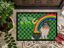 Load image into Gallery viewer, Blue Merle Sheltie St. Patrick's Day Doormat - 24x36 Decorative Floor Mat – Indoor/Outdoor Rug with Artistic Flair
