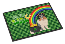 Load image into Gallery viewer, Blue Merle Sheltie St. Patrick's Day Doormat - 24x36 Decorative Floor Mat – Indoor/Outdoor Rug with Artistic Flair