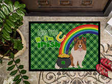 Load image into Gallery viewer, Sable Sheltie St. Patrick's Day Doormat - 24x36 Decorative Floor Mat – Indoor/Outdoor Rug with Artistic Flair