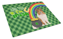 Load image into Gallery viewer, Sable Sheltie St. Patrick's Day Glass Cutting Boards – Durable, Decorative Kitchen Art Large