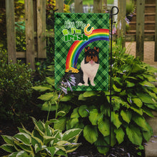 Load image into Gallery viewer, Tricolor Sheltie St. Patrick's Garden Flag – "Kiss Me I’m Irish" with Pot of Gold &amp; Rainbow