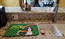 Load image into Gallery viewer, Red and White Shih Tzu St. Patrick's Day Dish Drying Mat – Absorbent, Artistic Kitchen Essentials