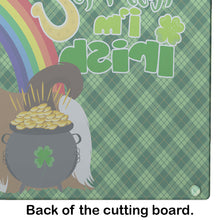 Load image into Gallery viewer, Red and White Shih Tzu St. Patrick's Day Glass Cutting Boards – Durable, Decorative Kitchen Art Large
